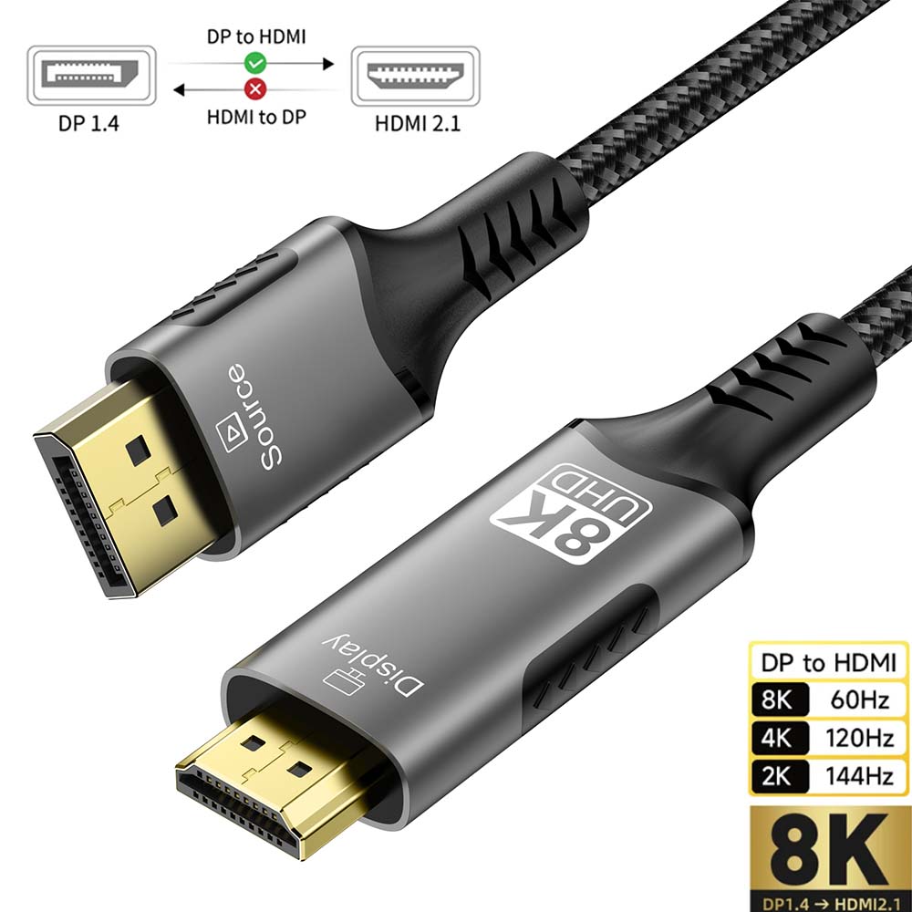 Tablet Lap Desk - Kabel DisplayPort ke HDMI 8K DP1.4