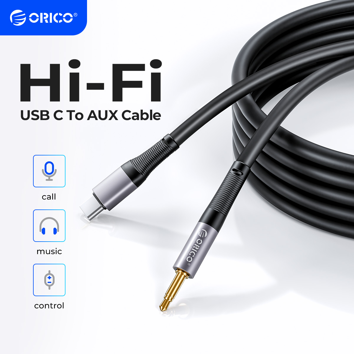 Wired Earphone Lightning - ORICO USB C ke 3.5mm kabel