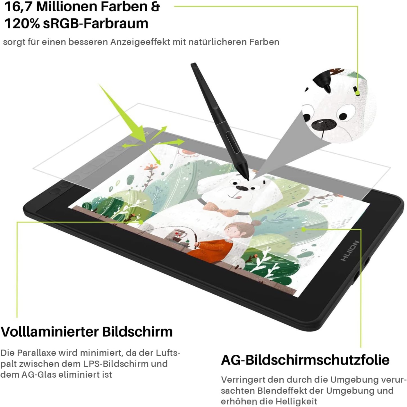 HUION Kamvas 12 Monitor Gambar - Huion Tablet Accessories ulasan dan harga