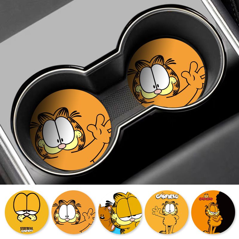 Kartun Garfield Car Cup Coaste - Tablet Accessories For Car ulasan dan harga