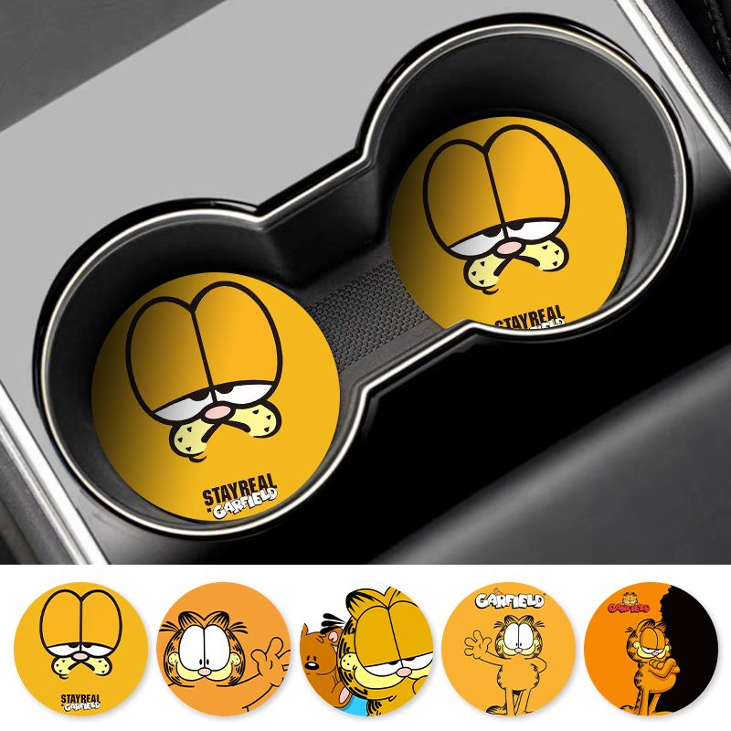 Kartun Garfield Car Cup Coaste - Tablet Accessories For Car ulasan dan harga