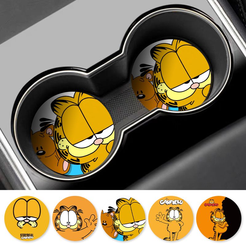 Kartun Garfield Car Cup Coaste - Tablet Accessories For Car ulasan dan harga