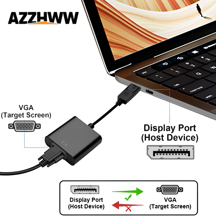 DisplayPort Ke Konverter VGA H - Tablet Lap Desk ulasan dan harga